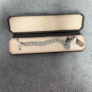 Silver Chain  juicy couture Bracelet with Heart Charm